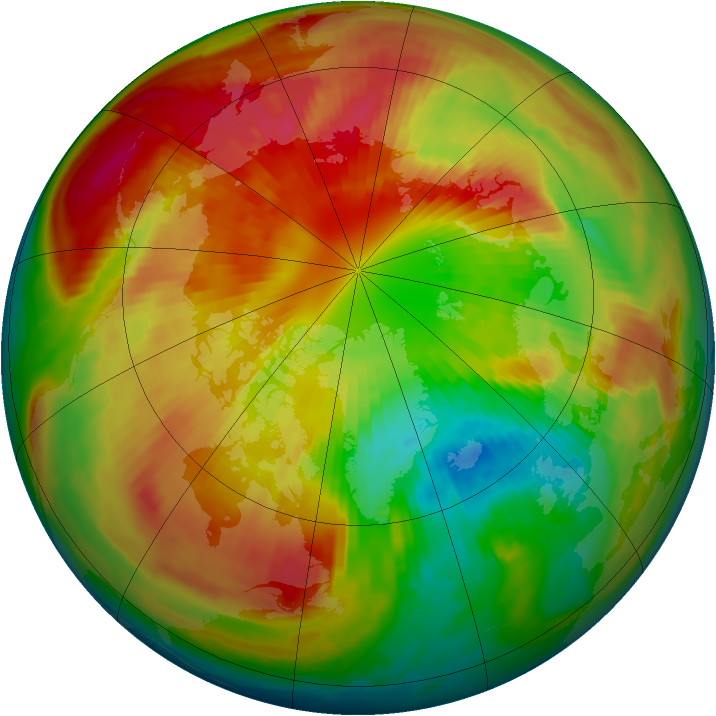 Arctic ozone map for 13 March 1998